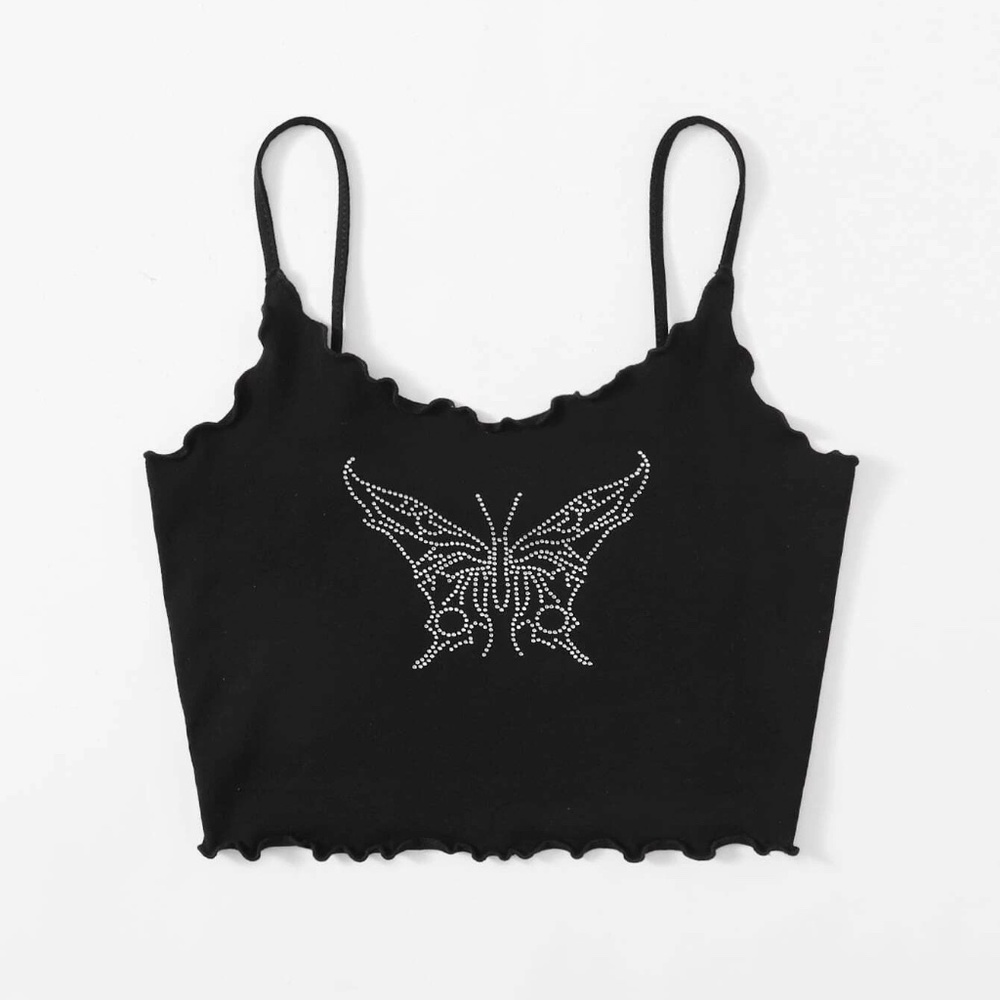Y2K Butterfly Rhinestone Cami